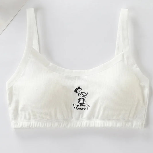 Girls Bra Tops Crop Teens Training Bras Developmental Period Kids Cartoon Cami School Student Undrewear Big Children's Clothing